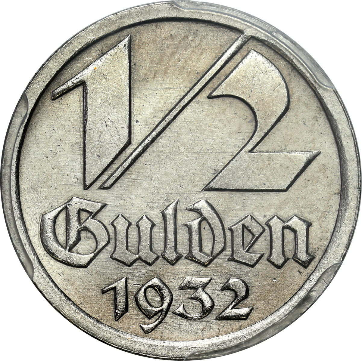 Wolne Miasto Gdańsk / Danzig. 1/2 Guldena 1932 PCGS MS64 – PIĘKNE